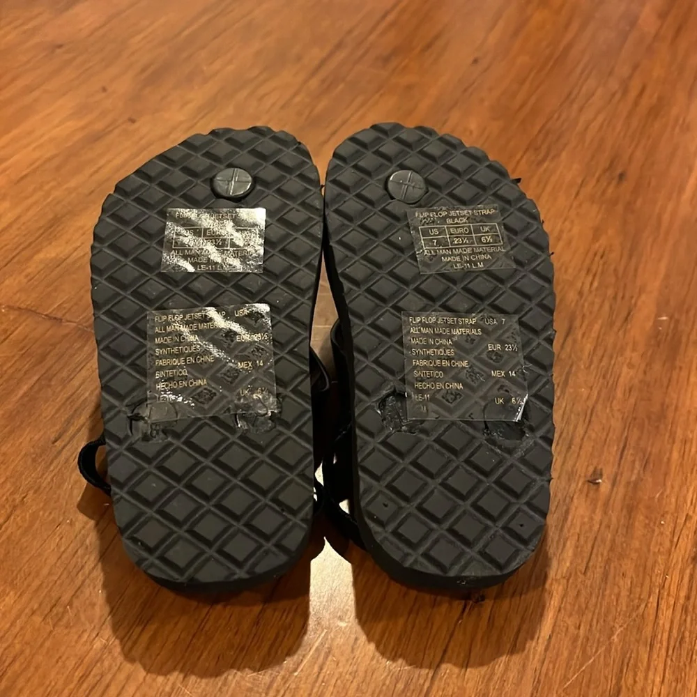 Michael Kors Jetset Strap Flip Flops Sandals Shoes black Girls Toddlers Size 11